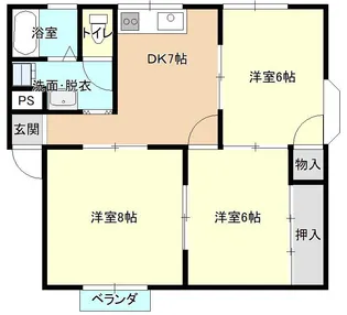 山形県山形市富の中3【アパート】の間取り
