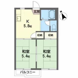 フラッツK【2階】の間取り