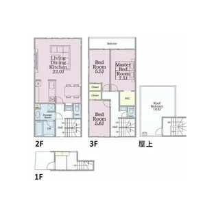 鎌倉市雪ノ下メゾネットアパートの間取り