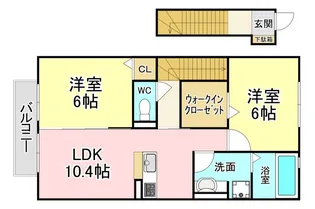 福岡県北九州市八幡西区本城学研台1【アパート】の間取り