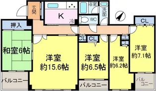 グランドコートB棟【1階】の間取り