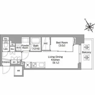 東京都台東区蔵前4【マンション】の間取り