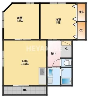 イーストヒルズ【1階】の間取り