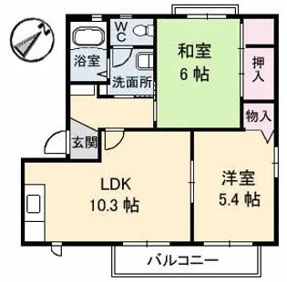 スターガーデン長府 ステラ【2階】の間取り