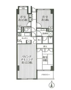 神奈川県横浜市中区本牧原【マンション】の間取り