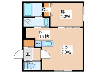 ル・ヌアージュ山鼻南【2階】の間取り