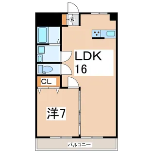 福島県郡山市安積町荒井【マンション】の間取り