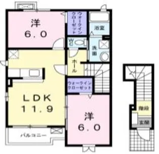 カンフォタブル リヴK II【2階】の間取り