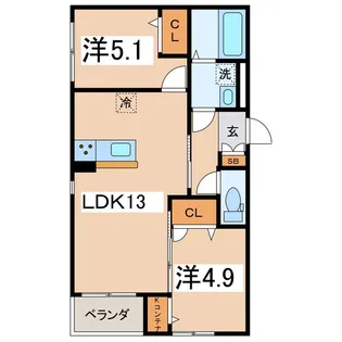 リバーサイド向町II【2階】の間取り