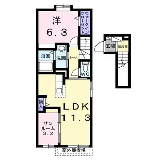 シエラブルーK【2階】の間取り