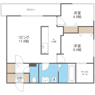 エフュート北3条【2階】の間取り