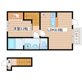 ディアコートII B棟【2階】の間取り