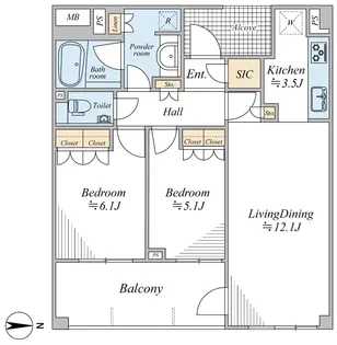ルフォン飛鳥山【3階】の間取り