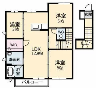 ヴィラ名水 B棟【2階】の間取り