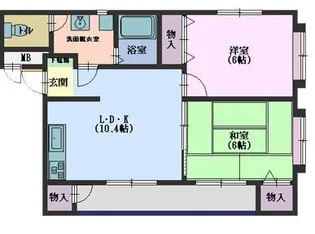 サンリア B【2階】の間取り