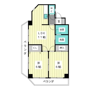 パラッツオダンケ【5階】の間取り