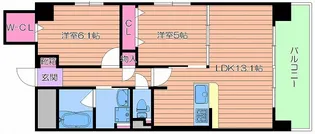 ドゥージェム京橋【1階】の間取り