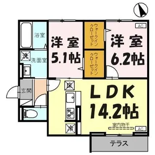 Dアヴァンス赤山町【1階】の間取り