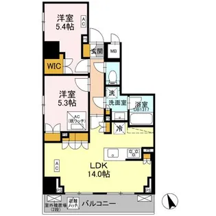 リーラ品川戸越【4階】の間取り