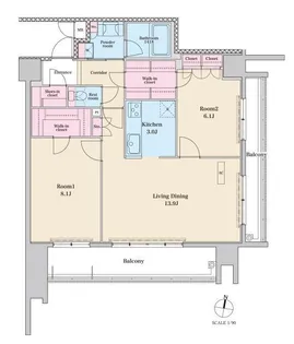 RJRプレシア六本松【8階】の間取り
