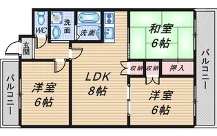 プランドール東豊中I【4階】の間取り