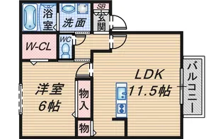 ポンリビエル【1階】の間取り