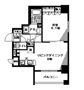 日神デュオステージ馬車道【9階】の間取り