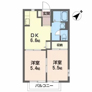 ニコレットテラスD【2階】の間取り