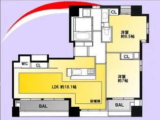 ヴォアール日本橋人形町【15階】の間取り