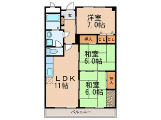 プリンスビラ【6階】の間取り