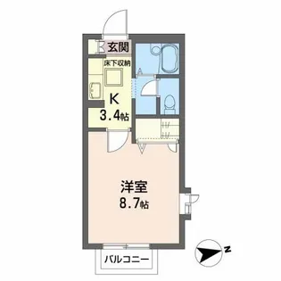 広瀬川ハイムA【1階】の間取り