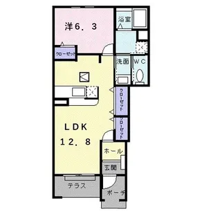 カーサ グレイスB【1階】の間取り
