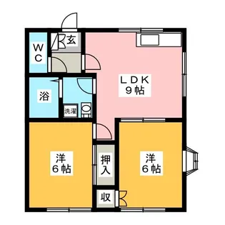 ハッピーハイツ【1階】の間取り