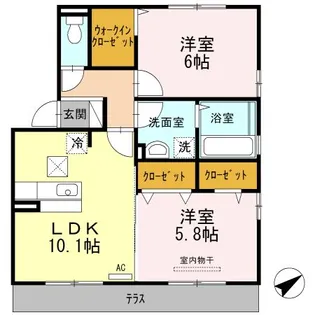 エスペリア B棟【1階】の間取り