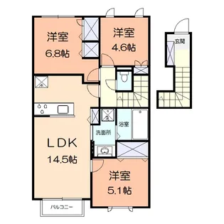 ノワイエ南黒川B【2階】の間取り