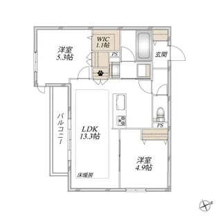 Sun Zem サンゼム【2階】の間取り