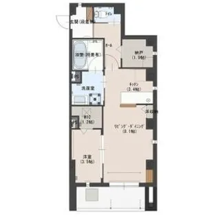 ハナワダHKYMパナハイツ【3階】の間取り