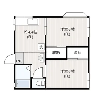 しらとり台コーポB棟【1階】の間取り