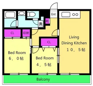 明日香IIテラス【4階】の間取り
