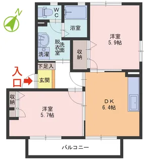 ヴィラテポーレ V・VI【2階】の間取り