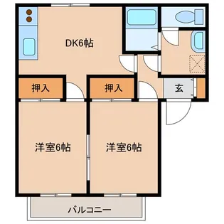 シーサイドコーポA【1階】の間取り