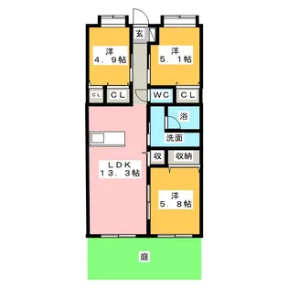 サンガーデン【1階】の間取り