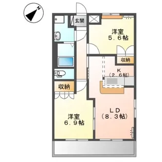 アシューレA【2階】の間取り