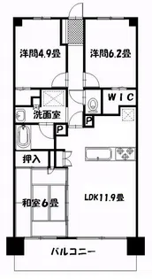 日神パレステージ衣笠【6階】の間取り