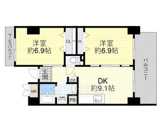 ノーブルコート【6階】の間取り