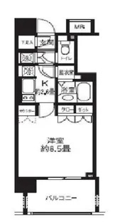 ライオンズシティ白金高輪【6階】の間取り