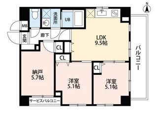 成美トラスト加賀II【2階】の間取り