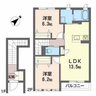 シャーメゾン本陣前【2階】の間取り