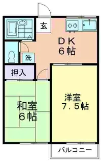 ハイツジュネス【2階】の間取り