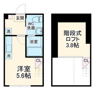 ハーミットクラブハウス金沢八景B棟【1階】の間取り